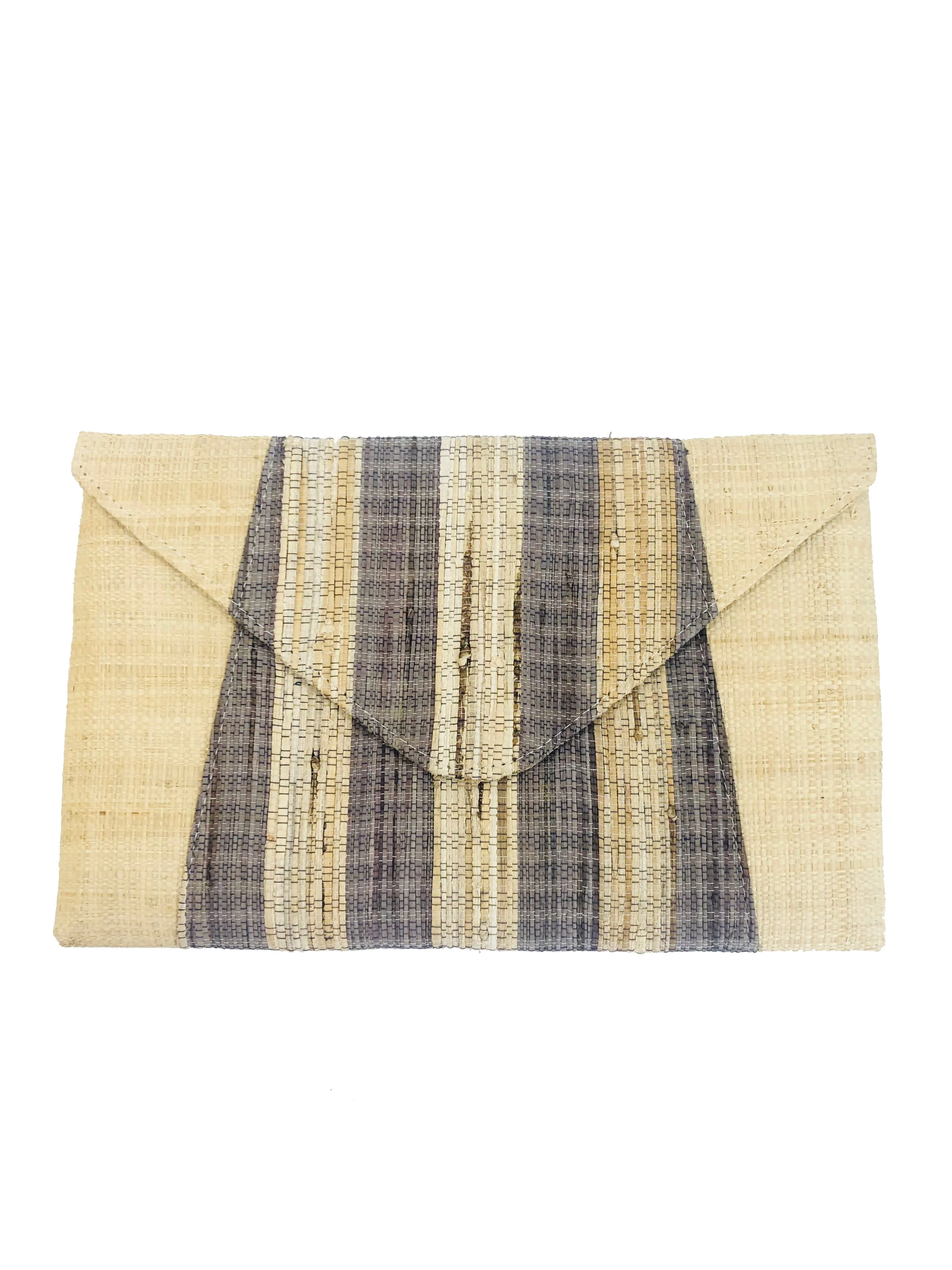 Belvedere Banana Palm and Straw Clutch