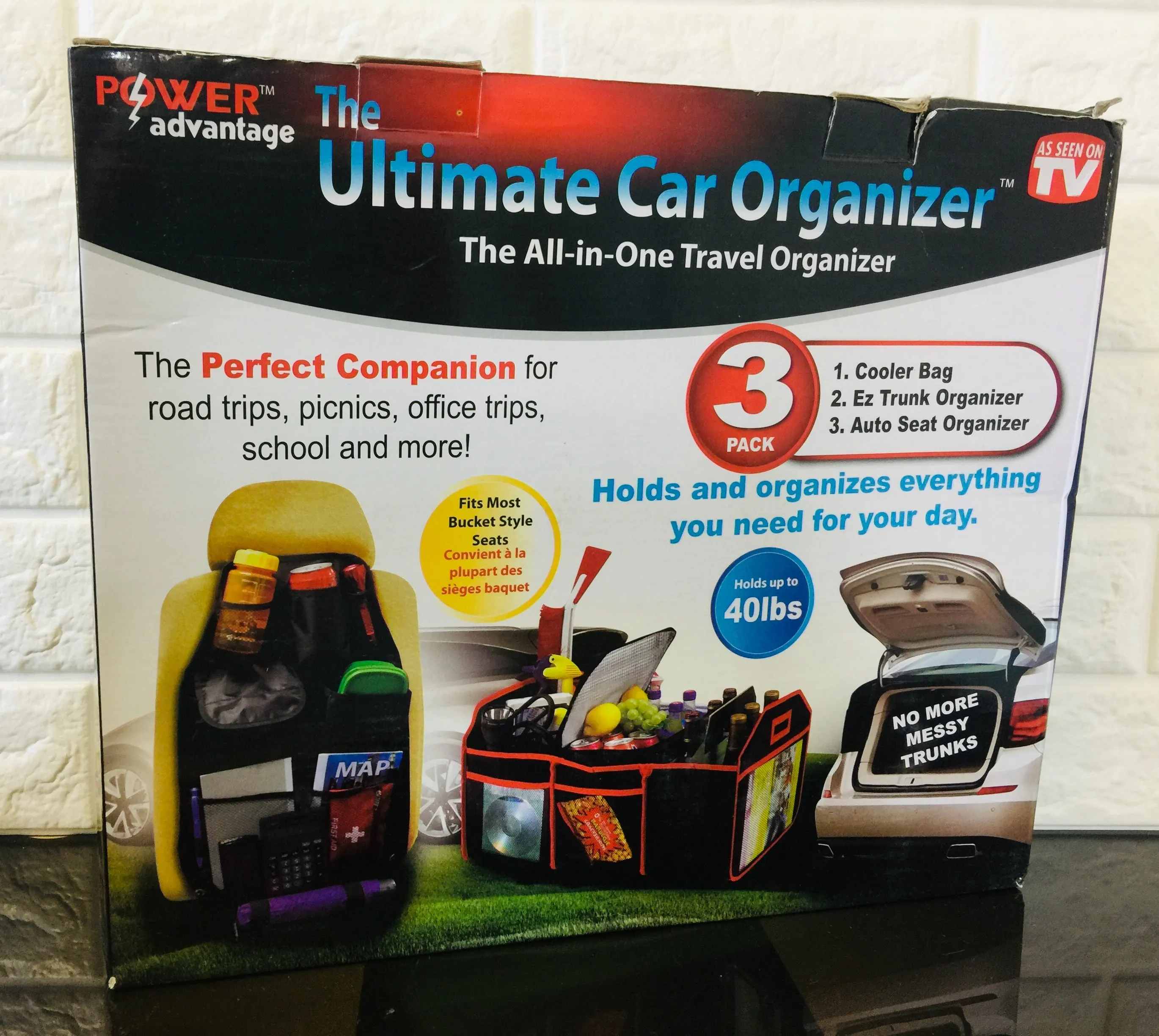 Brand new in box The Ultimate Car Organizer with removable cooler bag, Ez Trunk Organizer & Auto Seat Organizer