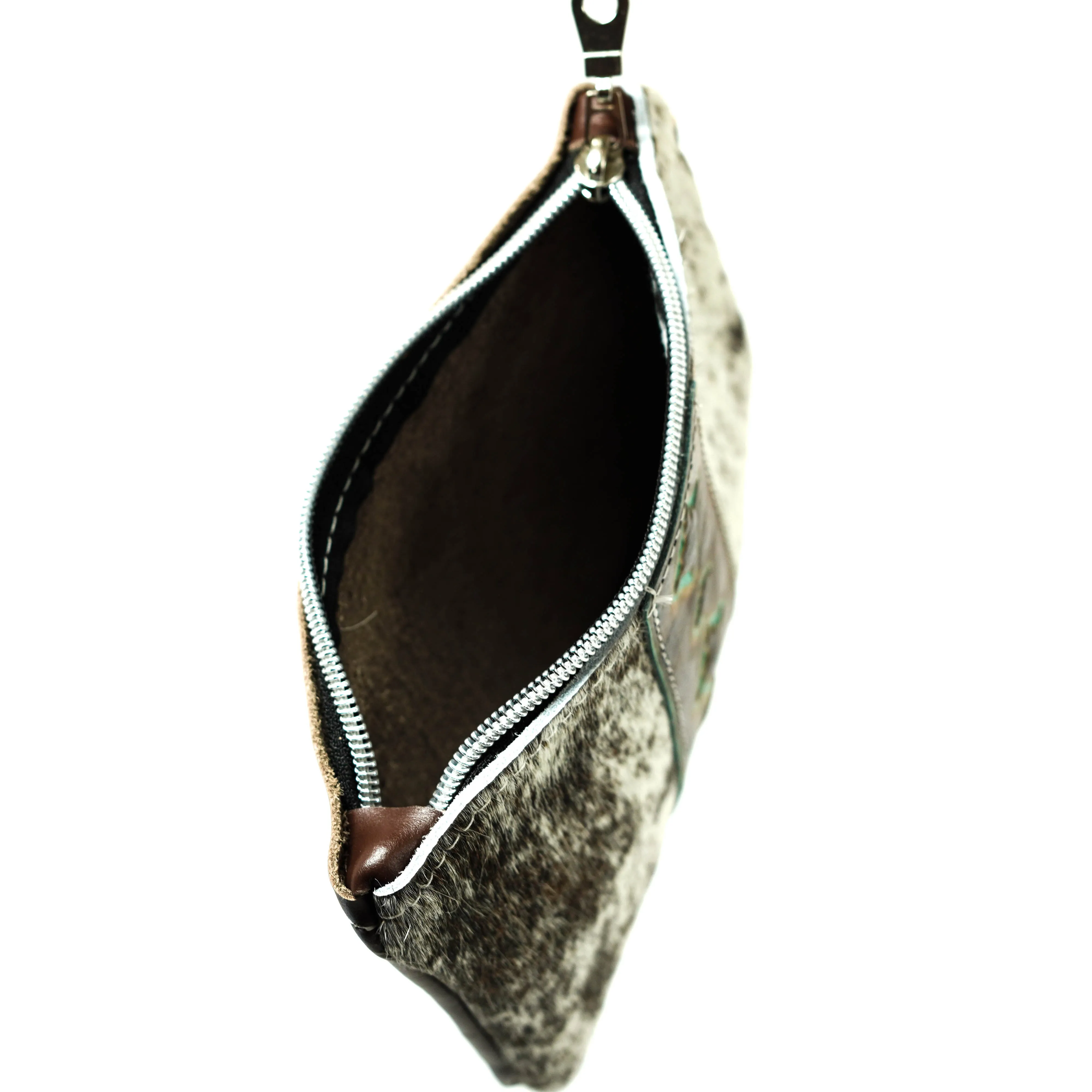 Purse Organizer - Salt & Pepper w/ Turquoise Navajo