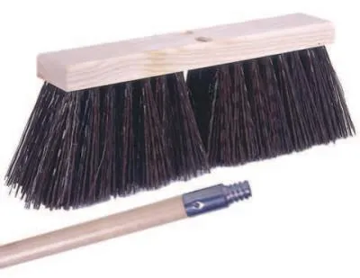 Weiler® Street Broom, 16 in Hardwood Block, 5-1/4 in Trim, Brown Poly Fill, 12 Kit, 44874